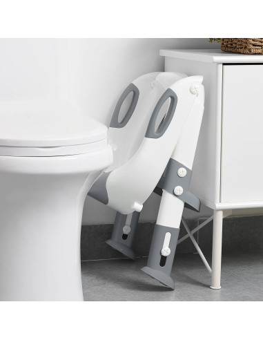 Asiento de Entrenamiento para Baño SKYROKU Gris con Escalera