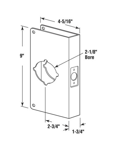 Placa Refuerzo Cerradura Prime-Line U 9552 Acero Inoxidable