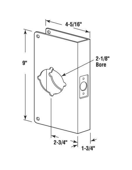 Placa Refuerzo Cerradura Prime-Line U 9552 Acero Inoxidable