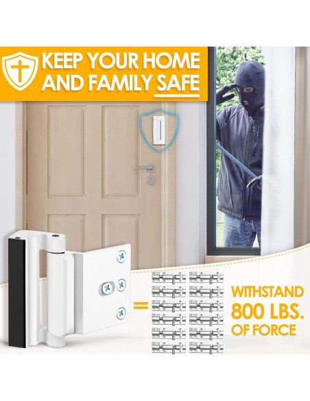 Cerradura de refuerzo de seguridad EverPlus para puerta blanca Cerradura de refuerzo de seguridad EverPlus para puerta blanca