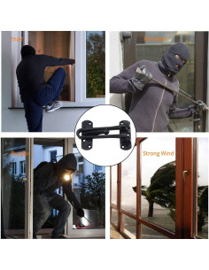 Cerradura de Refuerzo SAISHANG Negra para Puerta 14.5x5.6cm 2