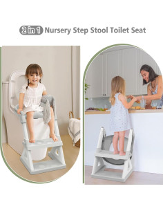 Asiento de Entrenamiento para Baño BOSEDSANG Gris 2 en 1 2