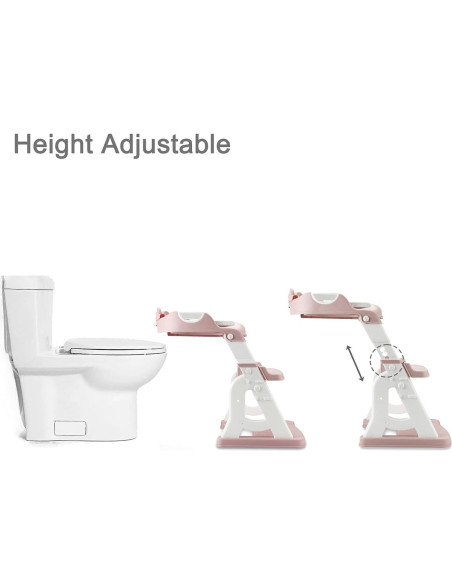 Asiento de Entrenamiento para Baño PandaEar Rosa con Escalera
