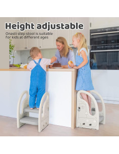 Escalón Ajustable Onasti 2 Pasos para Niños Gris 2