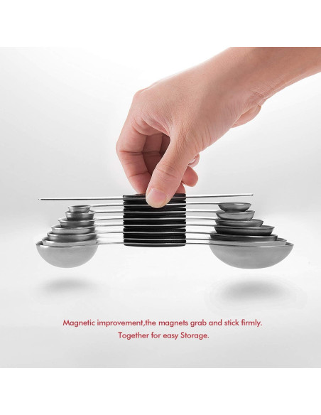 Juego de Tazas y Cucharas Medidoras EDELIN Acero Inoxidable 13 Piezas