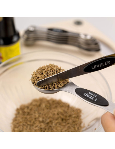 Juego de Tazas y Cucharas Medidoras EDELIN Acero Inoxidable 13 Piezas