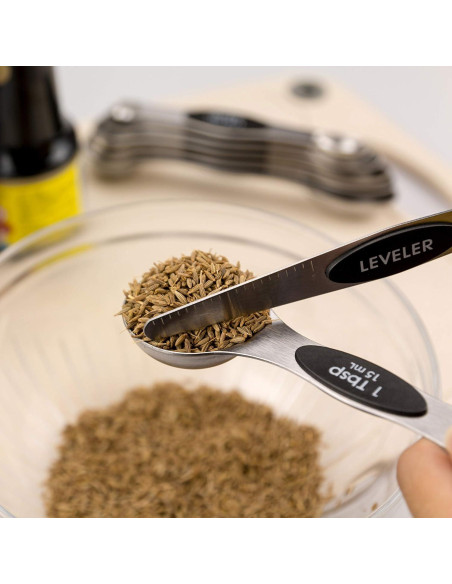 Juego de Tazas y Cucharas Medidoras EDELIN Acero Inoxidable 13 Piezas