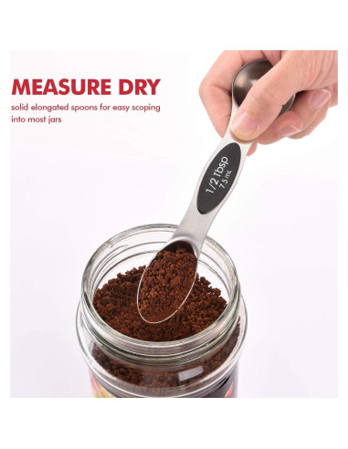 Juego de Tazas y Cucharas Medidoras EDELIN Acero Inoxidable 13 Piezas