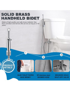 Rociador de Bidet de Mano SonTiy Cromo 18,29 cm Metal 2