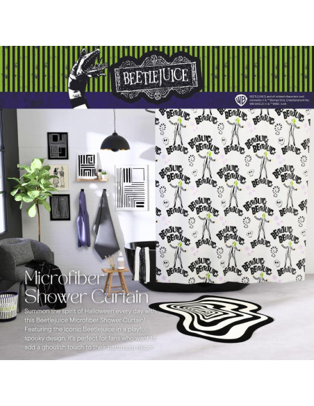 Cortina de Ducha Microfibra Beetlejuice Franco 70x72 cm