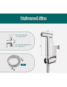 Rociador de Bidet Vitbirih Acero Inoxidable Ajustable 2
