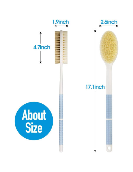 Esfregador de Espalda Antideslizante Backsi 43 cm Azul