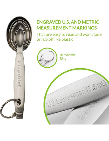 Juego de Cucharas Medidoras Acero Inoxidable Spring Chef 7 Pzas