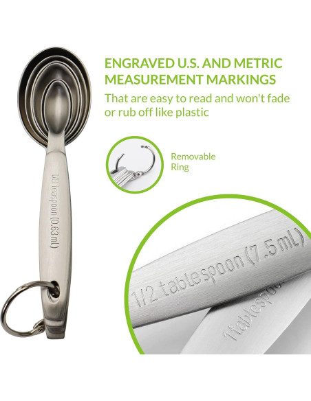 Juego de Cucharas Medidoras Acero Inoxidable Spring Chef 7 Pzas