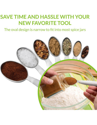 Juego de Cucharas Medidoras Acero Inoxidable Spring Chef 7 Pzas