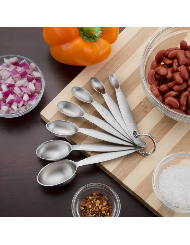 Juego de Cucharas Medidoras Acero Inoxidable Spring Chef 7 Pzas