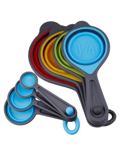 Juego de Tazas y Cucharas Medidoras Kalsreui 8 Piezas Silicona