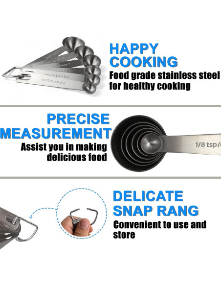 Juego de Cucharas Medidoras Acero Inoxidable Rena Chris 6PCS