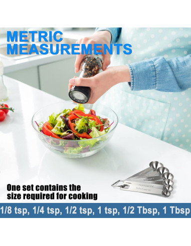 Juego de Cucharas Medidoras Acero Inoxidable Rena Chris 6PCS