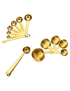 Juego de 13 Tazas y Cucharas Medidoras HHSME Acero Inoxidable
