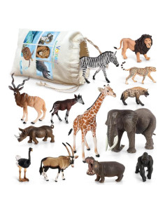 Figuritas de Animales Safari Volnau 13 Piezas Educativas