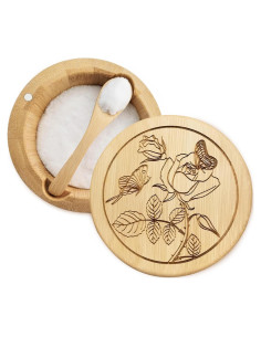 Caja de Sal de Bambú con Tapa y Cuchara ThougrLyh 340g