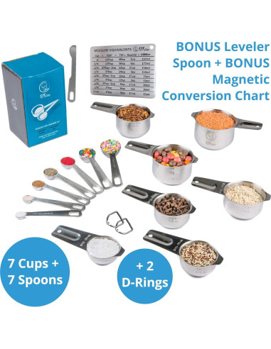 Juego de Tazas y Cucharas Medidoras KPKitchen Acero Inoxidable