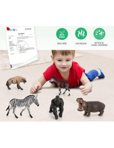 Figuritas de Animales Safari Volnau 13 Piezas Educativas 2