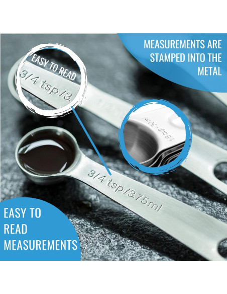 Juego de Tazas y Cucharas Medidoras KPKitchen Acero Inoxidable