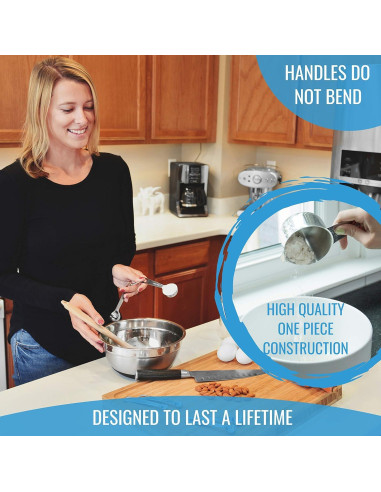 Juego de Tazas y Cucharas Medidoras KPKitchen Acero Inoxidable