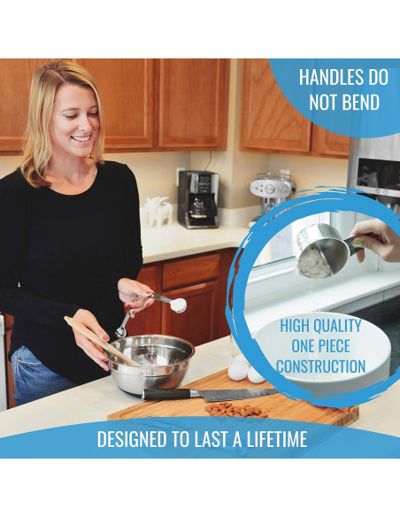 Juego de Tazas y Cucharas Medidoras KPKitchen Acero Inoxidable