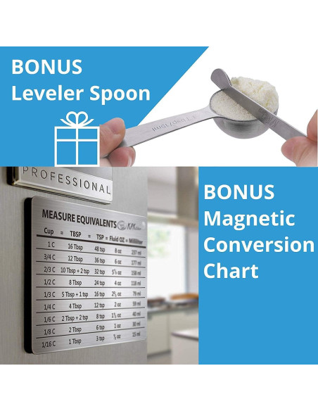 Juego de Tazas y Cucharas Medidoras KPKitchen Acero Inoxidable