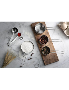 Juego de 8 Tazas y Cucharas Medidoras Acero Inoxidable 2