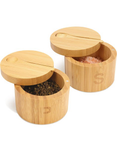 Juego de Salero y Pimentero de Bambú HTB - 2 Unidades 2
