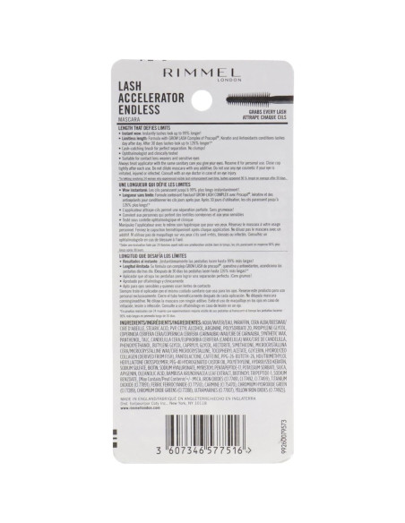 Máscara Aceleradora de Pestañas Rimmel Negro Extremo 7 g