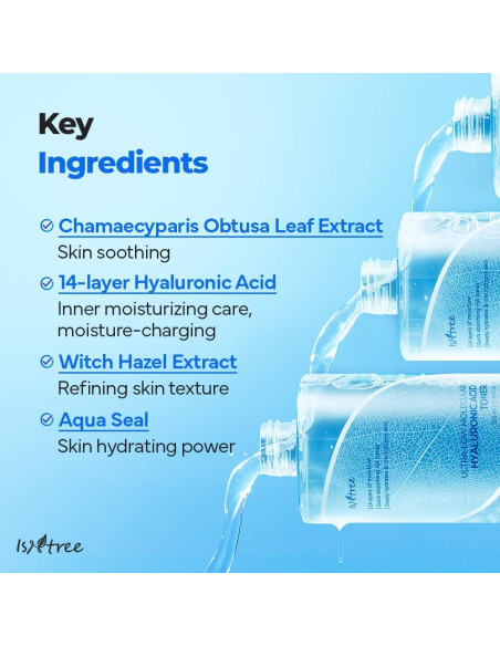 Tónico Hidratante ISNTREE Ácido Hialurónico 300ml Vegano