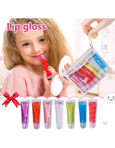 Conjunto de Brillo Labial M&U con Bolso, 7 Piezas 7,1 ml