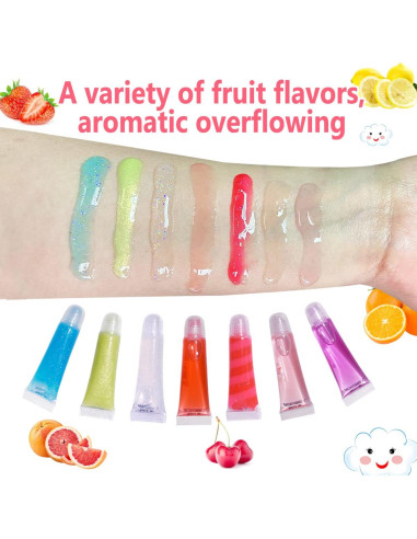 Conjunto de Brillo Labial M&U con Bolso, 7 Piezas 7,1 ml