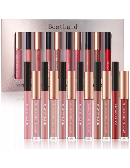 Set de 12 lápices labiales líquidos mate BestLand