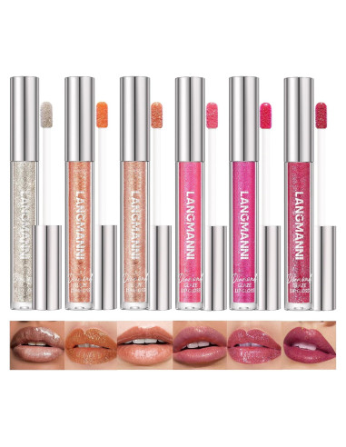 Set de Brillo de Labios LANGMANNI 6 Colores Hidratante