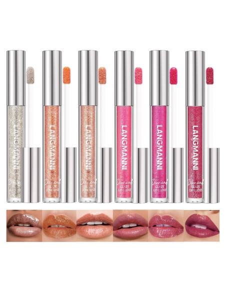 Set de Brillo de Labios LANGMANNI 6 Colores Hidratante Set de Brillo de Labios LANGMANNI 6 Colores Hidratante