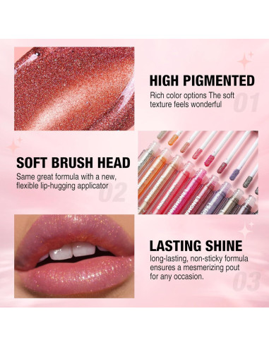 Set de Brillo de Labios LANGMANNI 6 Colores Hidratante