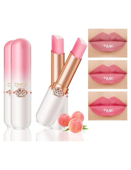 Labial Cambia Color BINGBRUSH 2 Pcs Melocotón Hidratante Labial Cambia Color BINGBRUSH 2 Pcs Melocotón Hidratante