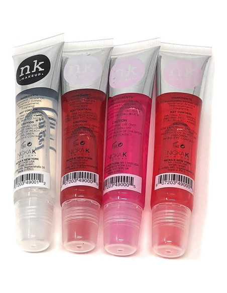 Paquete de 4 Gel Labial Nicka K Hidratante 10,92x9,40cm