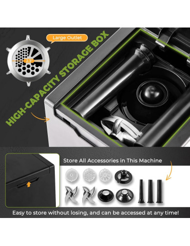 Picadora de Carne Eléctrica Flyseago 3200W 3.6kg/min Comercial