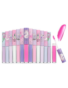 Conjunto de Brillo Labial No Tóxico 14 Piezas Unicornio