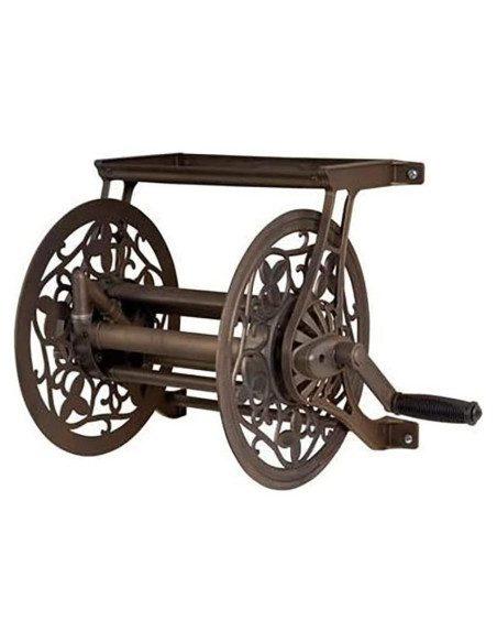 Carrete de Manguera Decorativo AMES 2398110 38,10 m Metal Marrón