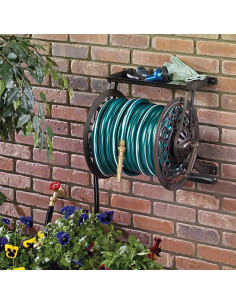 Carrete de Manguera Decorativo AMES 2398110 38,10 m Metal Marrón 2