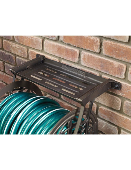 Carrete de Manguera Decorativo AMES 2398110 38,10 m Metal Marrón