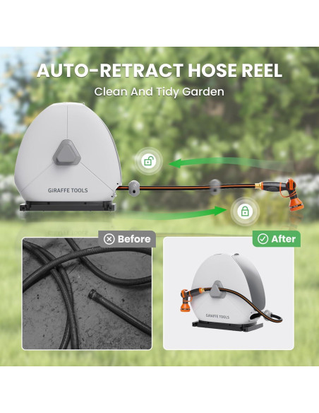 Carrete de Manguera Retráctil Giraffe Tools 1/2" x 24,99m